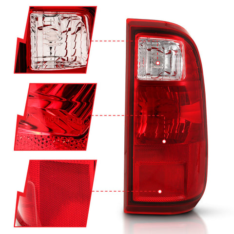ANZO 311305 2008-2016 Ford F-250 Taillight Red/Clear Lens (OE Replacement)