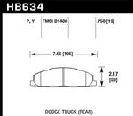 Hawk Performance HB634P.750 Hawk Super Duty Street Brake Pads