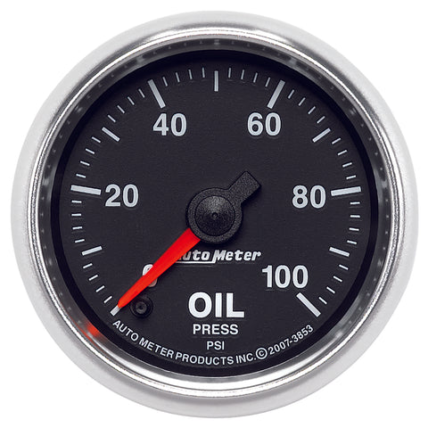 AutoMeter 3853 GS Series 2-1/16in Oil Pressure Gauge 100PSI Electric Full Sweep