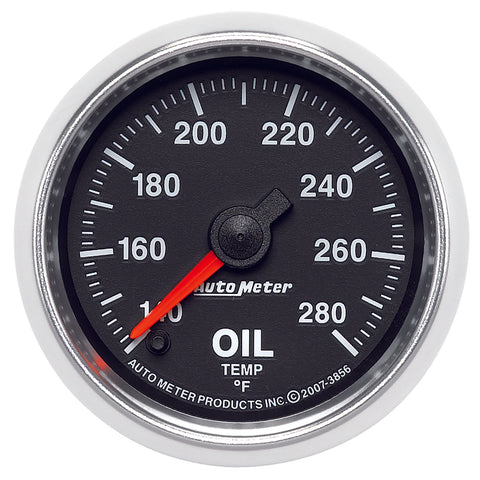 AutoMeter 3856 GS Series 2-1/16in Oil Temperature Gauge 140-280 Degrees Electric Full Sweep