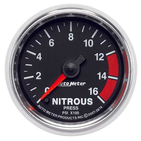 AutoMeter 3874 2-1/16 in. NITROUS PRESSURE, 0-1600 PSI, GS