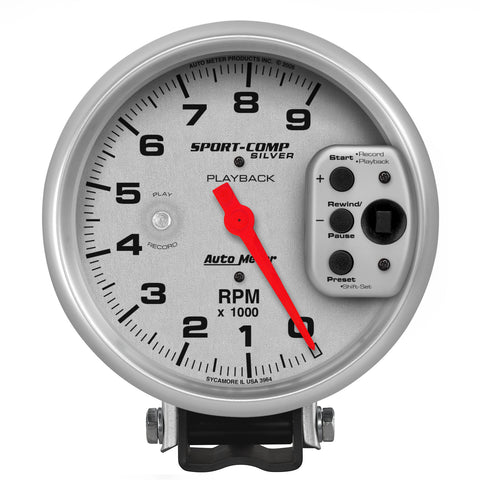 AutoMeter 3964 5 in. PEDESTAL PLAYBACK TACHOMETER, 0-9,000 RPM, ULTRA-LITE