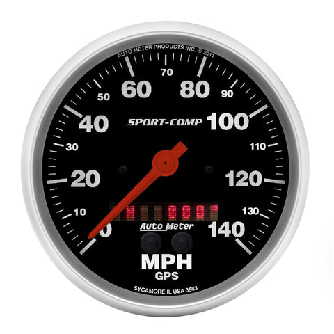 AutoMeter 3983 5 in. GPS SPEEDOMETER, 0-140 MPH, SPORT-COMP