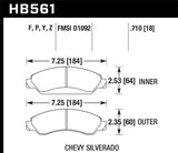 Hawk Performance HB561F.710 Hawk Cadillac / Chev Avalanche/Silverado/Suburban/Tahoe / GMC Sierra Yukon HPS Front Street Brake Pa