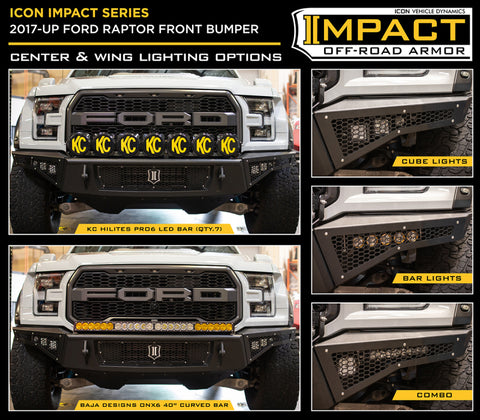 ICON 95150 2017+ Ford Raptor Front Impact Bumper