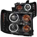 ANZO 111125 2007-2013 Gmc Sierra 1500 Projector Headlights w/ Halo Black